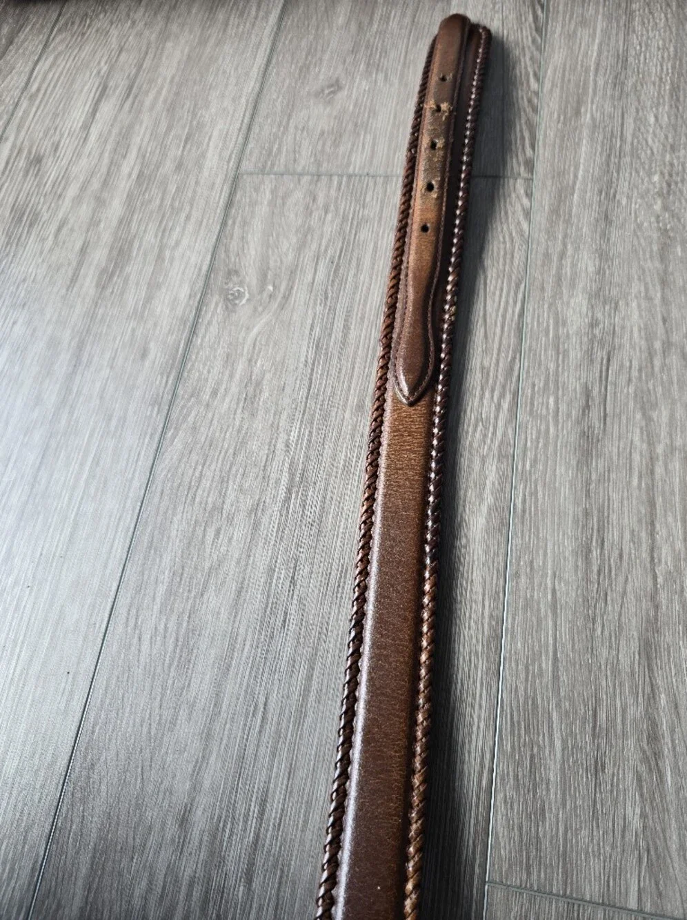 Wrangler Western Belt Mens 40 Brown Genuine Leather Braided Rope Silver Buckle